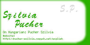 szilvia pucher business card